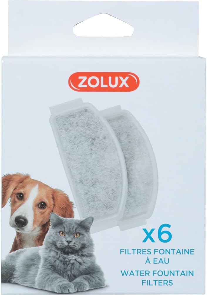 Zolux – Pack 6 Filtros de Substituição para Fonte 2 L / Calypso