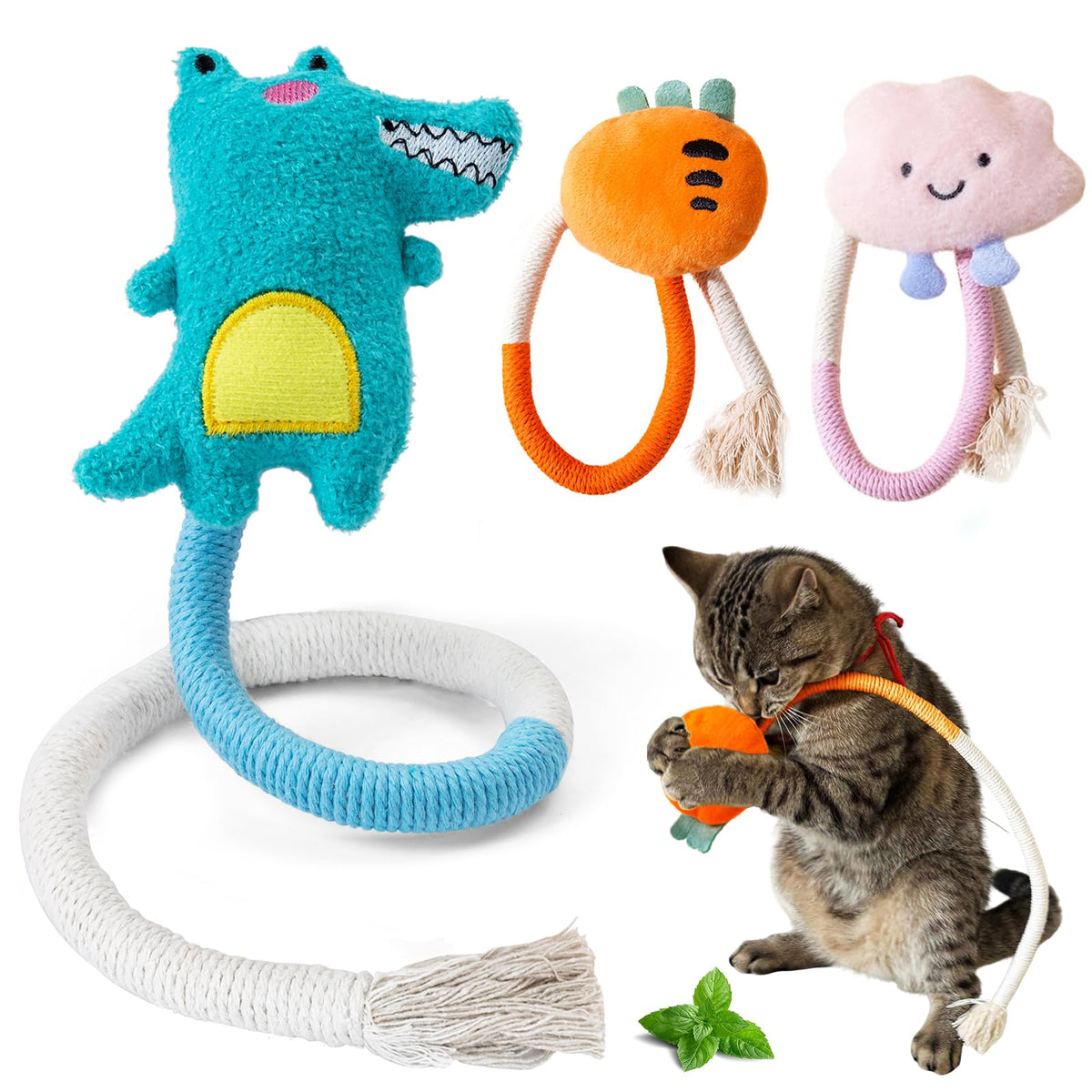 Corda Mastigável para Gatos com Catnip – Pack de 3