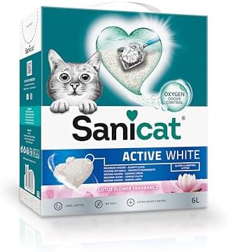 Sanicat Active White, areia aglomerante para gatos 6 L